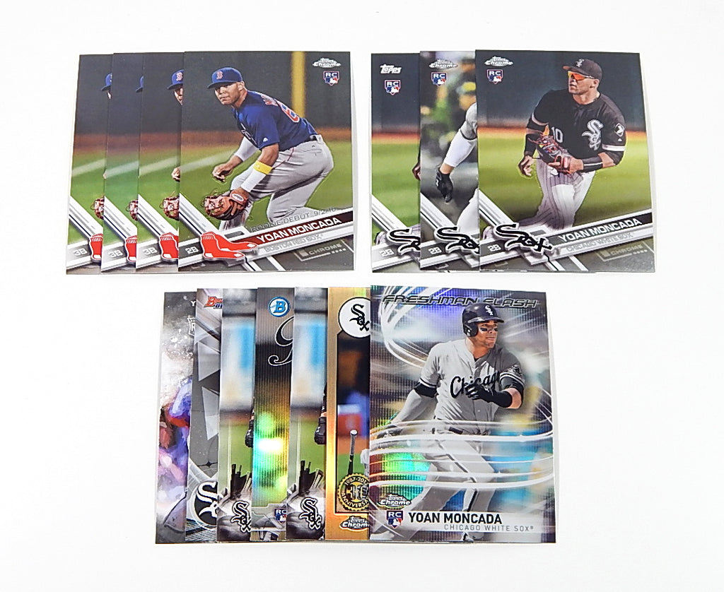 Lot of (14) 2017 Yoan Moncada RC's Rookies Topps Chrome Bowman Panini