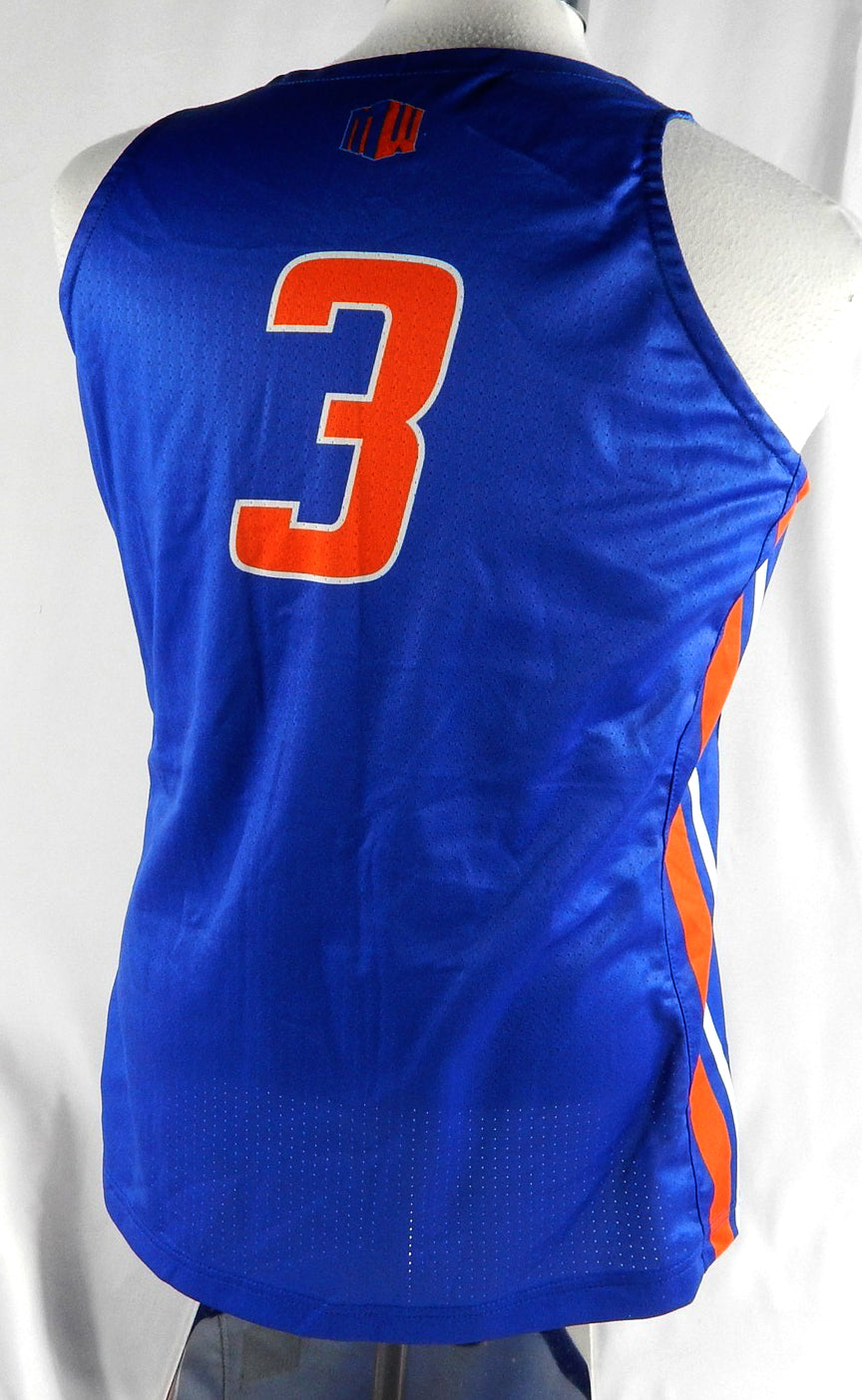 2021-22 Boise State Broncos #3 Game Issued Blue Jersey Basketball XL 688 Pic2