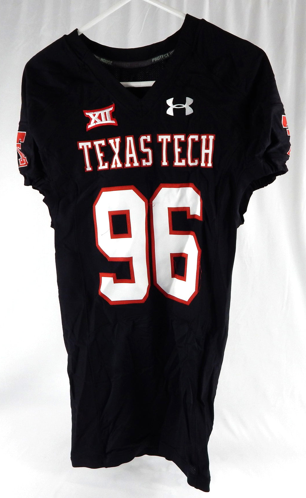 2014 Texas Tech Red Raiders #96 Game Used Black Jersey Football NP Rem 44 110