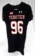 2014 Texas Tech Red Raiders #96 Game Used Black Jersey Football NP Rem 44 110