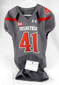 2014 Texas Tech Red Raiders #41 Game Issued Pos Used Grey Jersey NP R 44 DP69175
