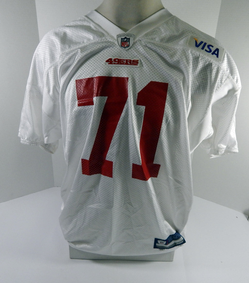 2011 San Francisco 49ers #71 Game Issued White Practice Jersey 2XL DP54080