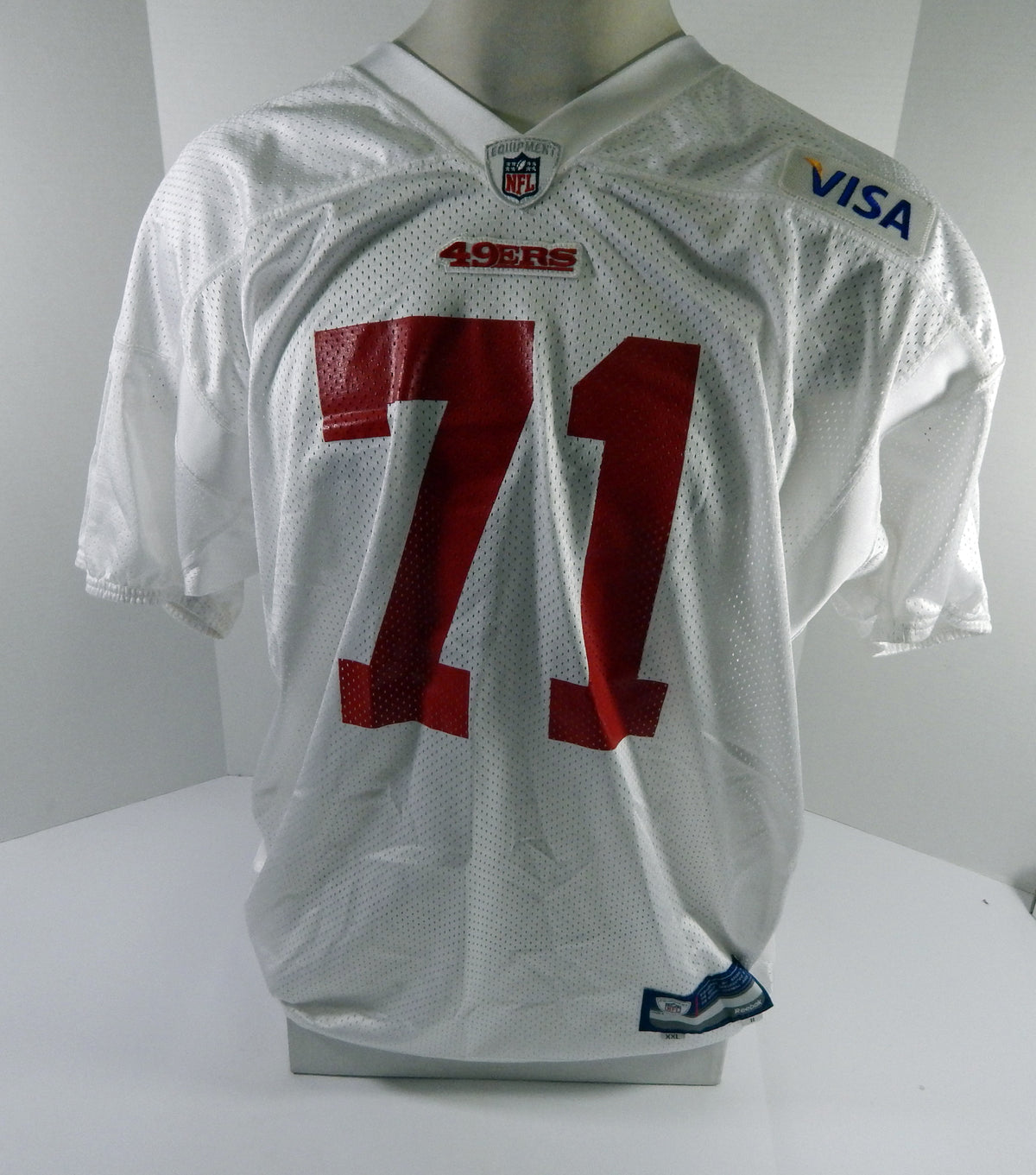 2011 San Francisco 49ers #71 Game Issued White Practice Jersey 2XL DP54080