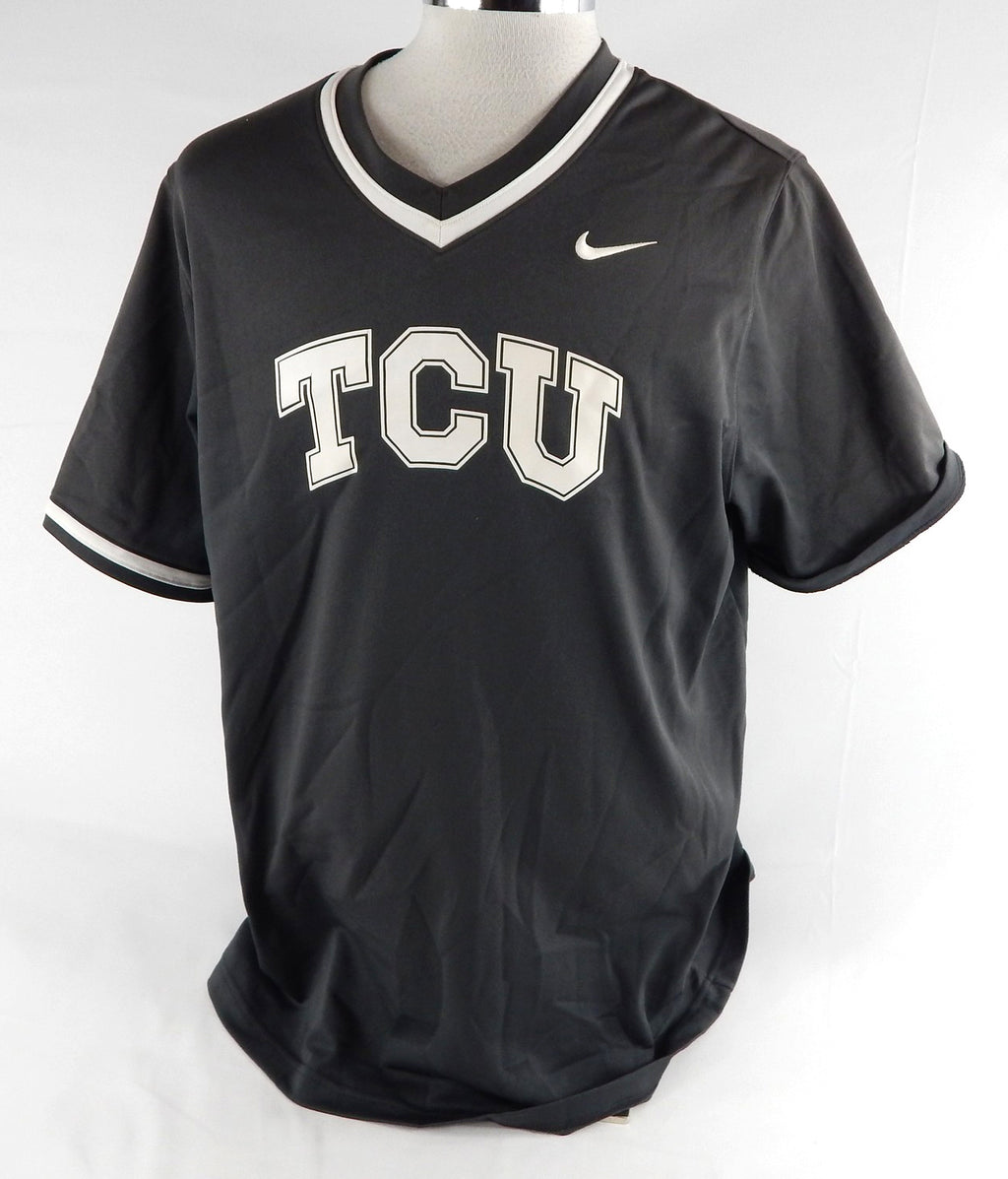 2023 Texas Christian Frogs #14 Game Used Grey Practice Jersey Baseball XL 759