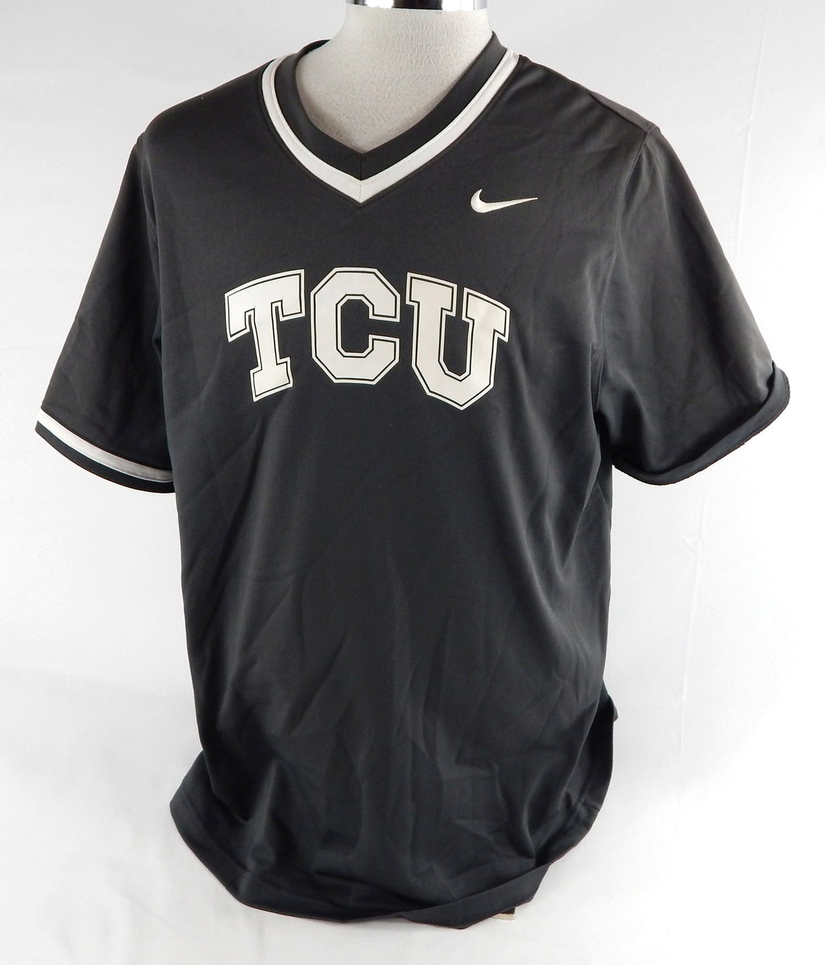 2023 Texas Christian Frogs #14 Game Used Grey Practice Jersey Baseball XL 759