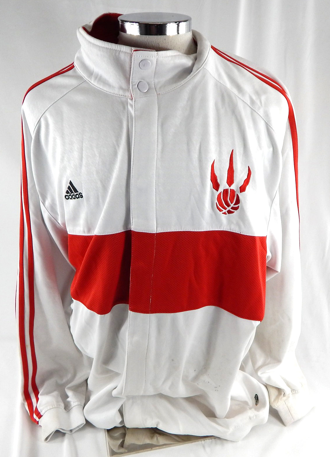 2007-08 Toronto Raptors Anthony Parker #18 Game Used White Warm Up Jacket XL 665