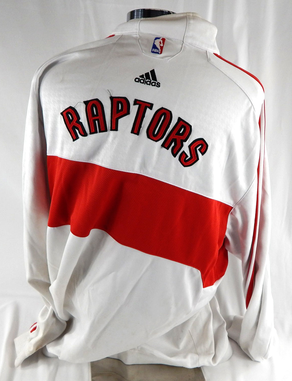 2007-08 Toronto Raptors Anthony Parker #18 Game Used White Warm Up Jacket XL 665 Pic2