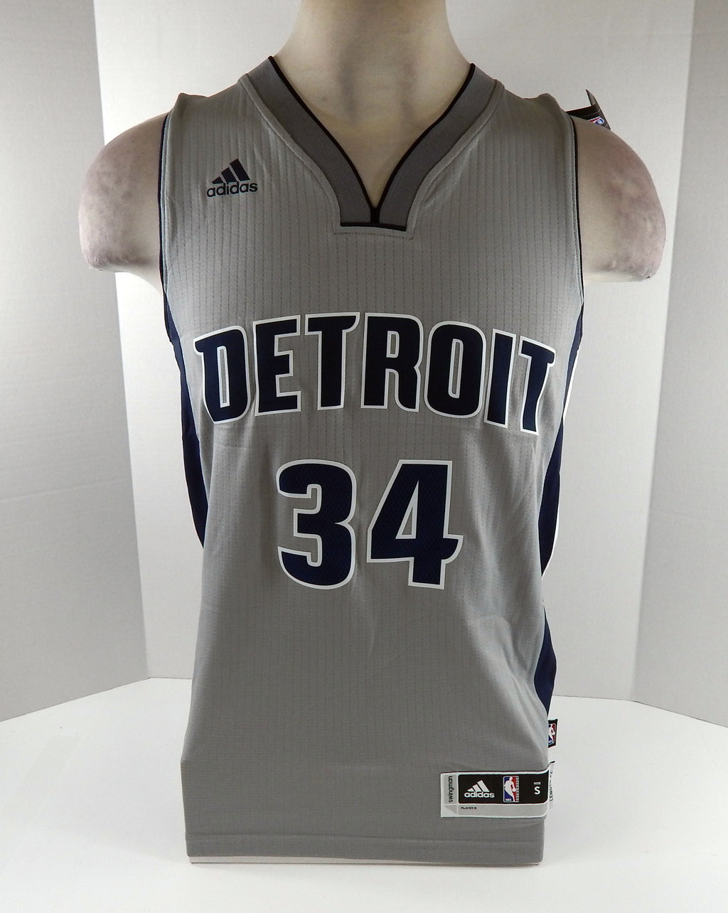 2016 Mens Detroit Pistons Tobias Harris #34 Swingman Grey Jersey Adidas NWT S 1S