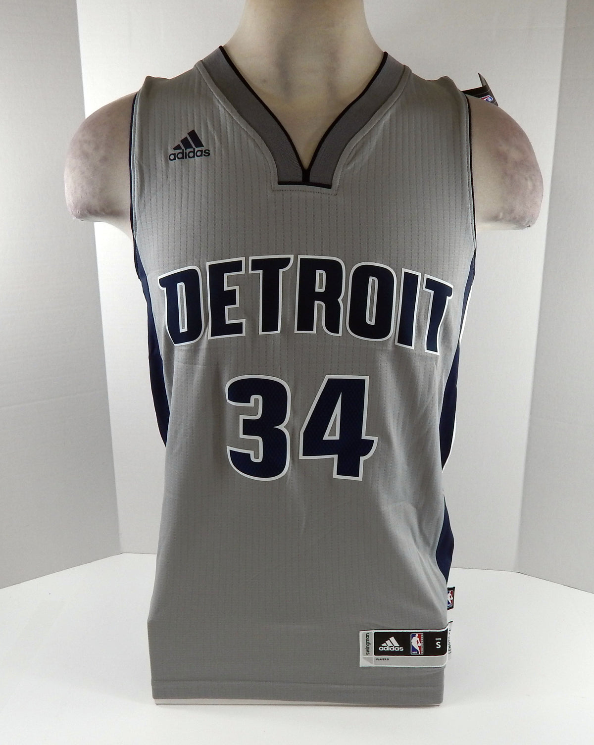 2016 Mens Detroit Pistons Tobias Harris #34 Swingman Grey Jersey Adidas NWT S 1S