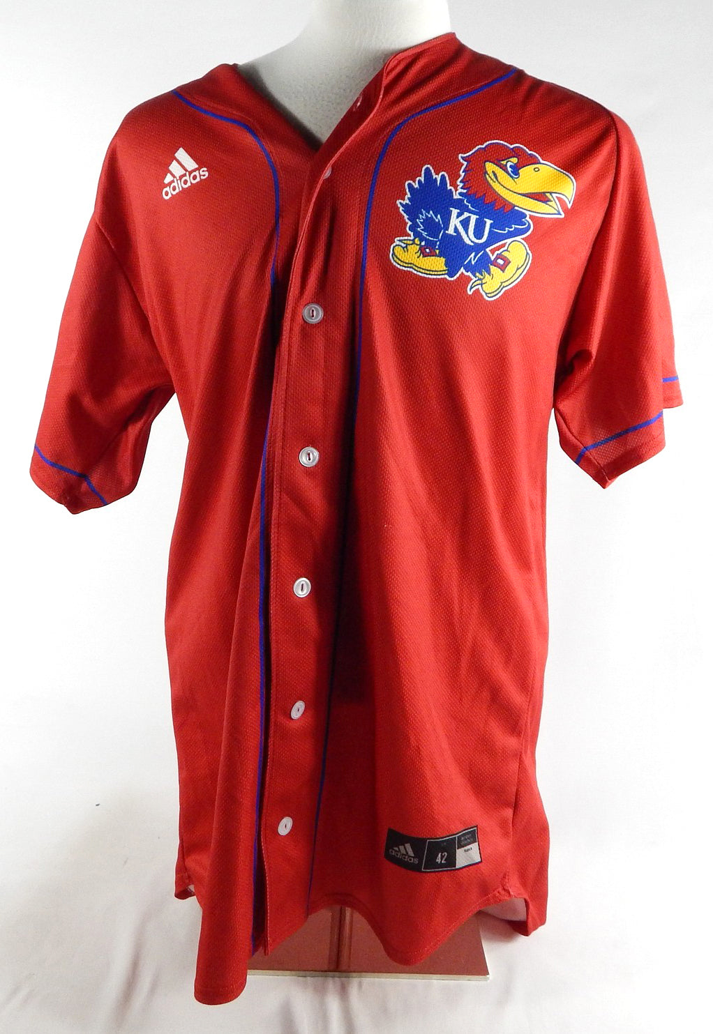 Kansas Jayhawks #41 Game Issued Red Jersey Baseball 42 950
