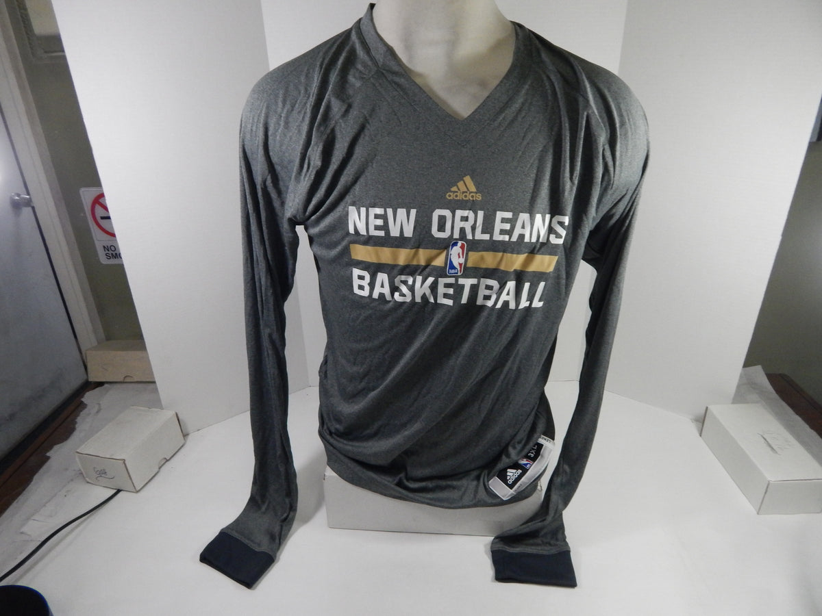 2014-15 New Orleans Pelicans Team Issued Grey Longsleeve Training Shirt 3XL+2 4
