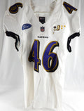 2016 Baltimore Ravens #46 Game Used White Practice Jersey  Badge Honour P 7