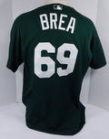 2003 Tampa Bay Rays Leslie Brea #69 Game Used Green Jersey BP ST DP05073