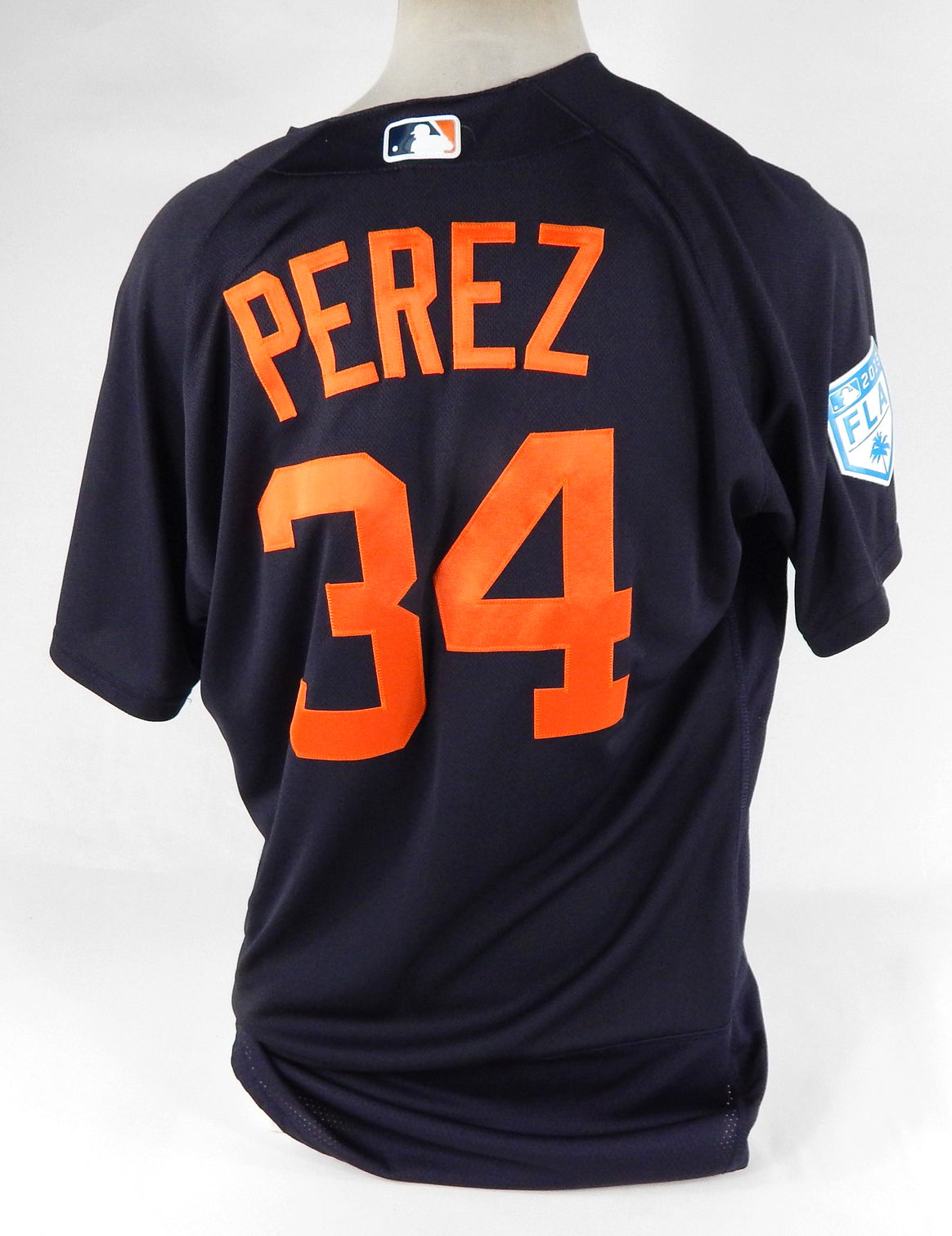 2019 Detroit Tigers Hernan Perez #34 Game Issued Pos Used Blue Jersey ST BP 8
