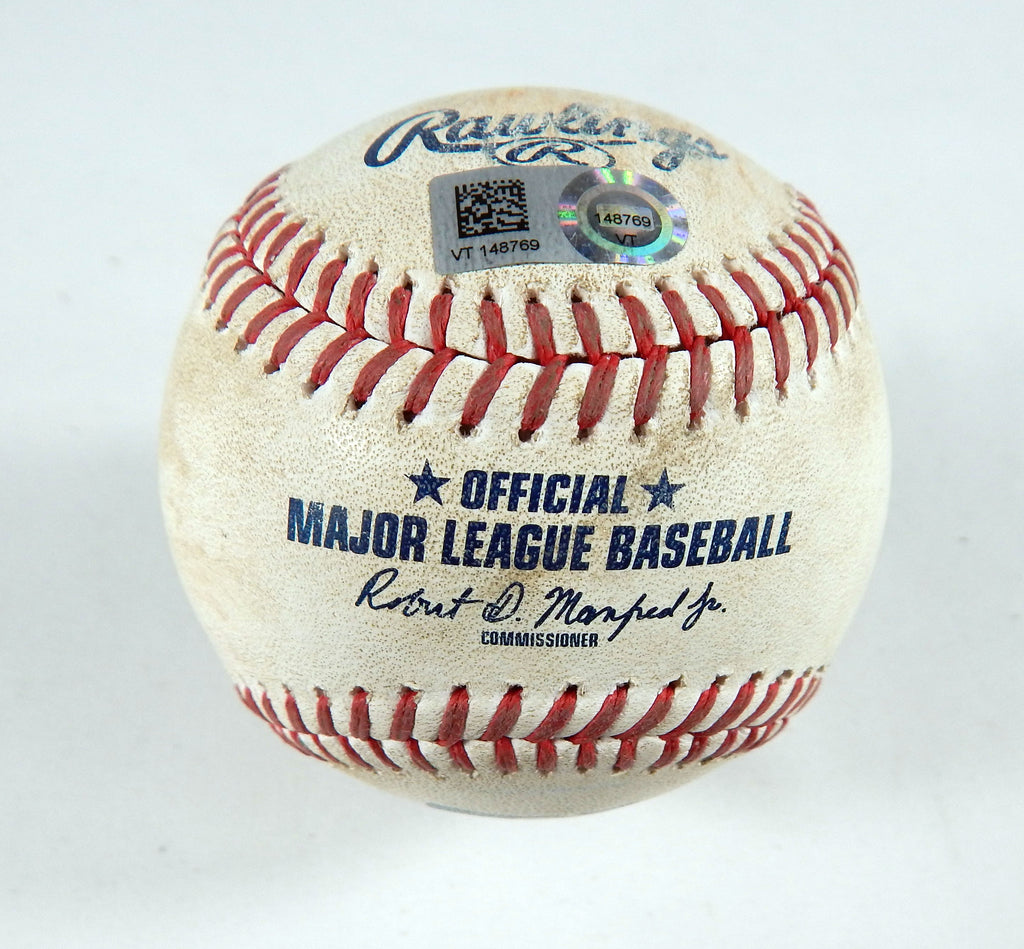 2023 Marlins Nationals Game Used Baseball Sandy Alcantara Dominic Smith Single 3