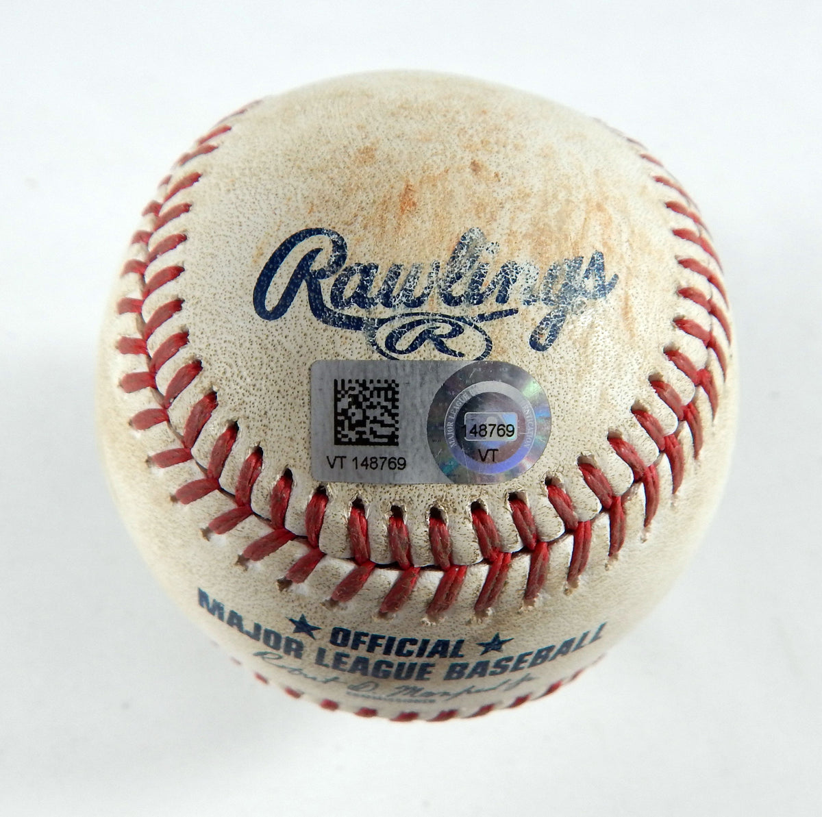 2023 Marlins Nationals Game Used Baseball Sandy Alcantara Dominic Smith Single 3 Pic2