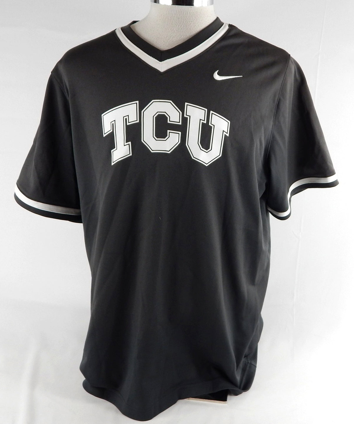 2023 Texas Christian Frogs #33 Game Used Grey Practice Jersey Baseball XL 762