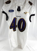2022 Baltimore Ravens #40 Game Used White Practice Jersey Ford and Badge  P 8