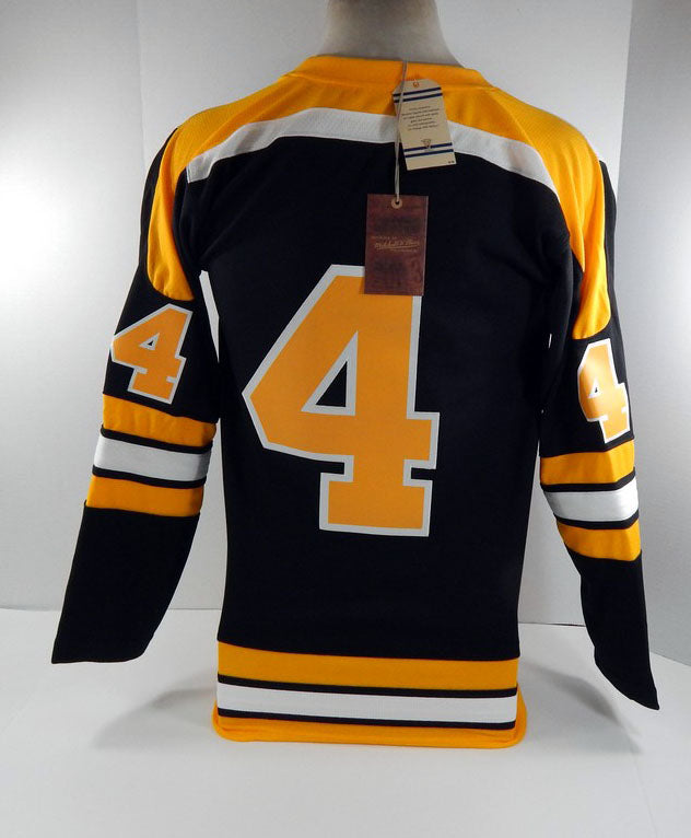 Mens Boston Bruins Bobby Orr #4 Black Jersey Blue Line Mitchell Ness NWT S 14S Pic2