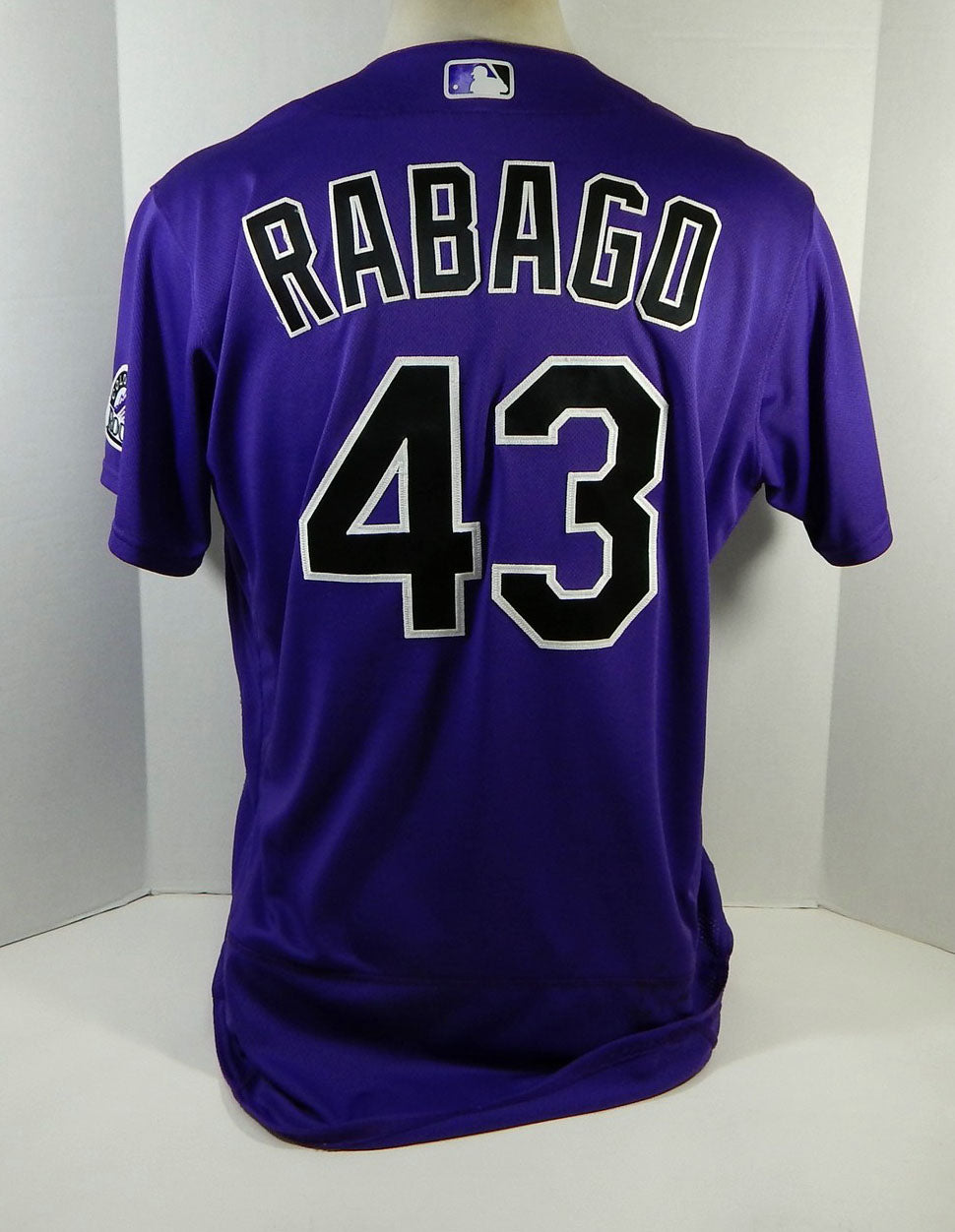 2021 Colorado Rockies Chris Rabago #43 Game Issued Pos Used Purple Jersey 46 461