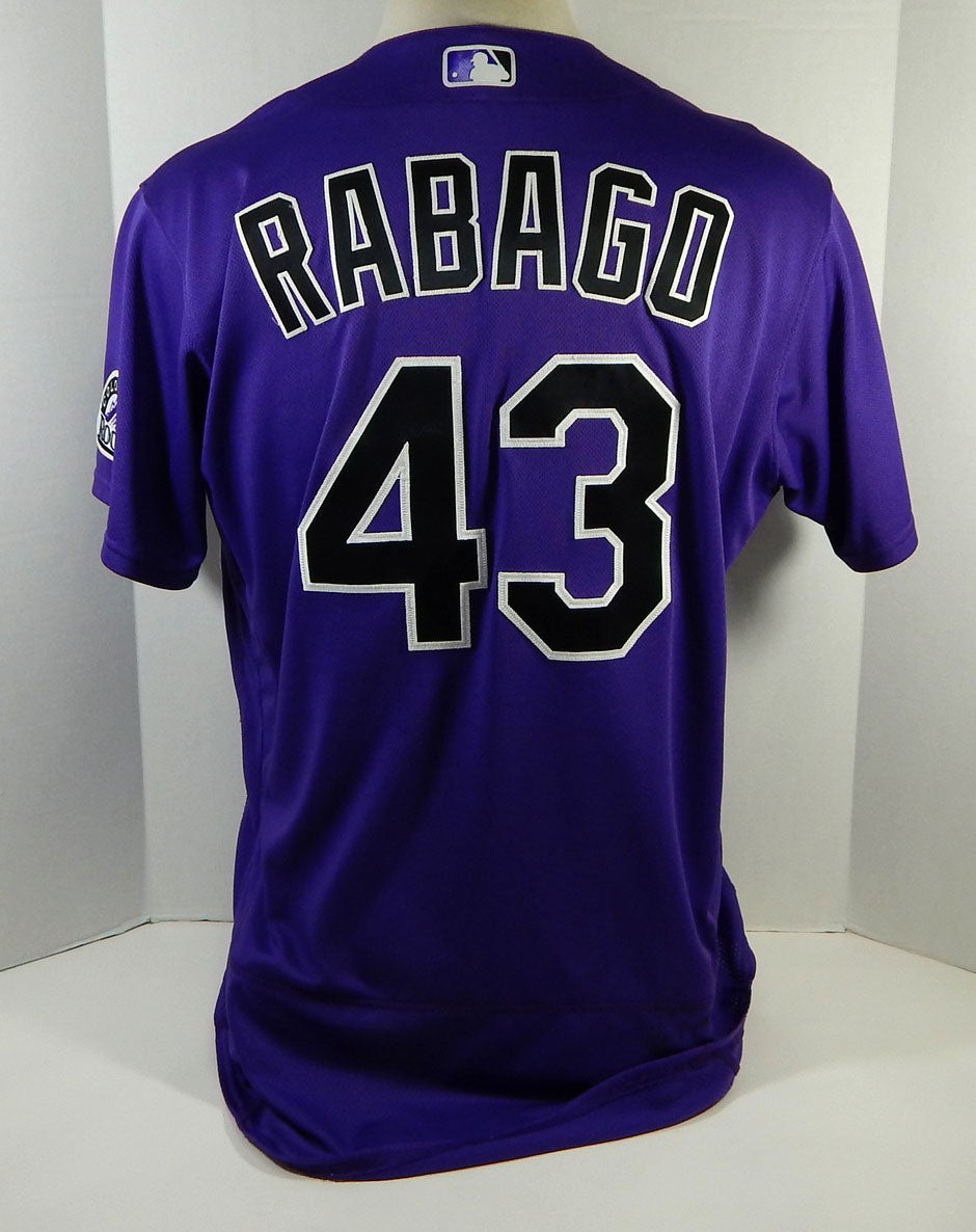 2021 Colorado Rockies Chris Rabago #43 Game Issued Pos Used Purple Jersey 46 461 Pic2