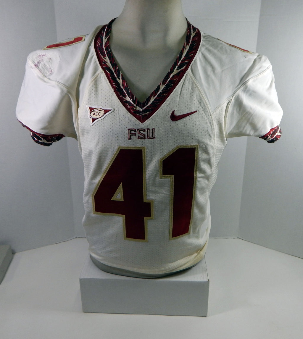 2008-12 Florida State Seminoles #41 Game Used White Jersey NP Rem DP28340