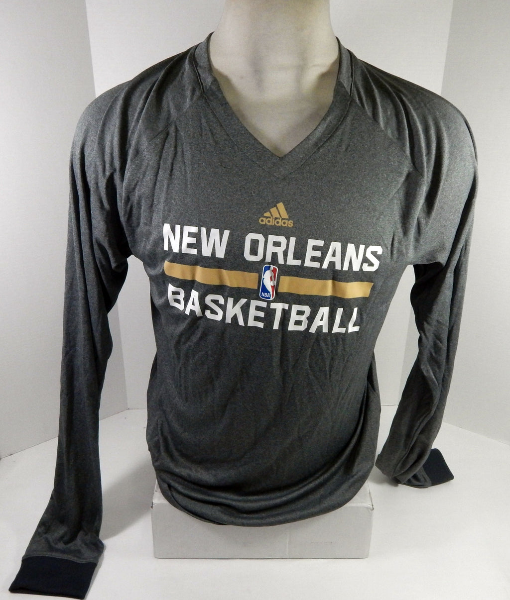 2014-15 New Orleans Pelicans Team Issued Grey Longsleeve Training Shirt 3XL+2 9