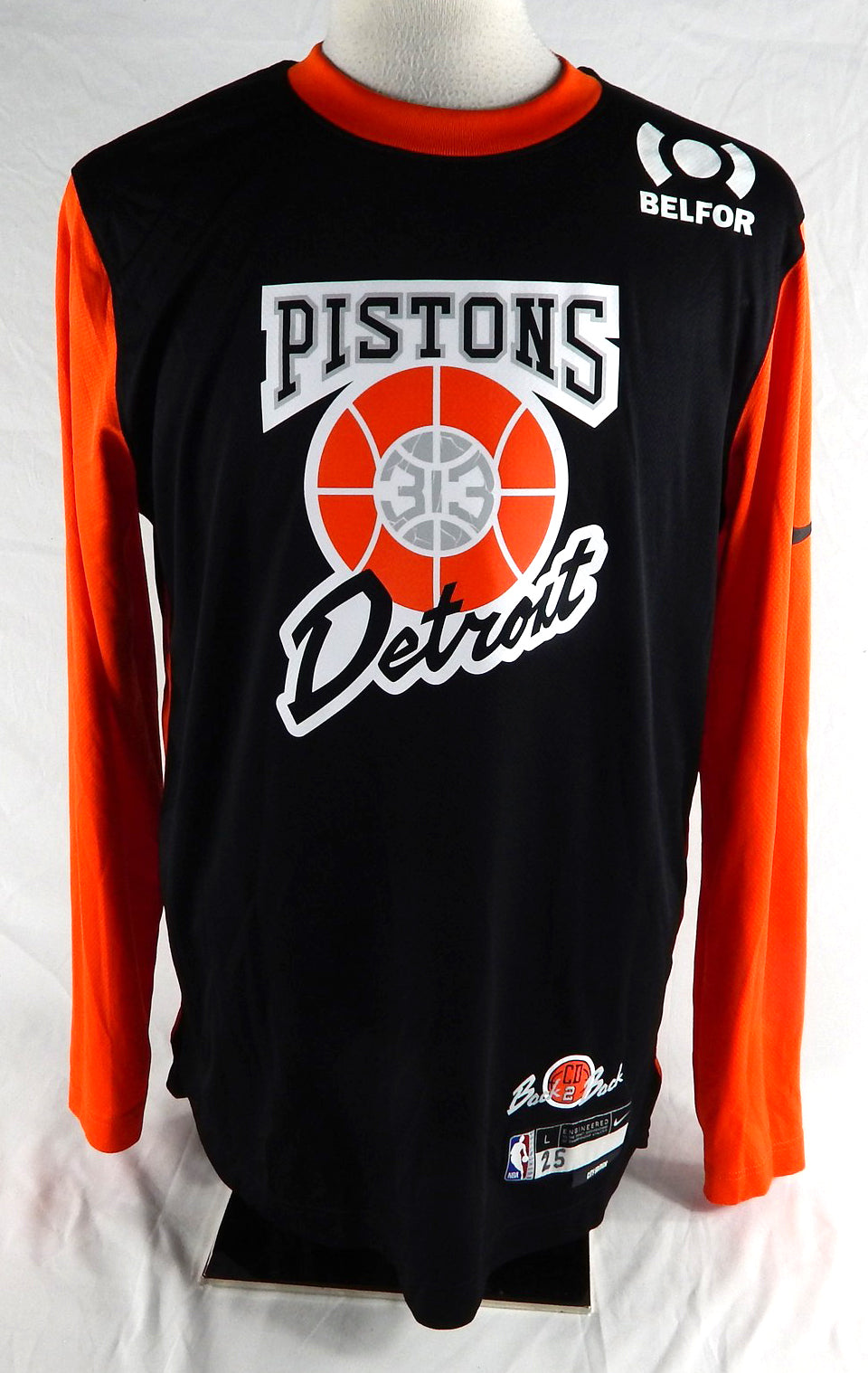 2024-25 Detroit Pistons Marcus Sasser #25 Game Used Black Shoot Shirt Bad Boy 2