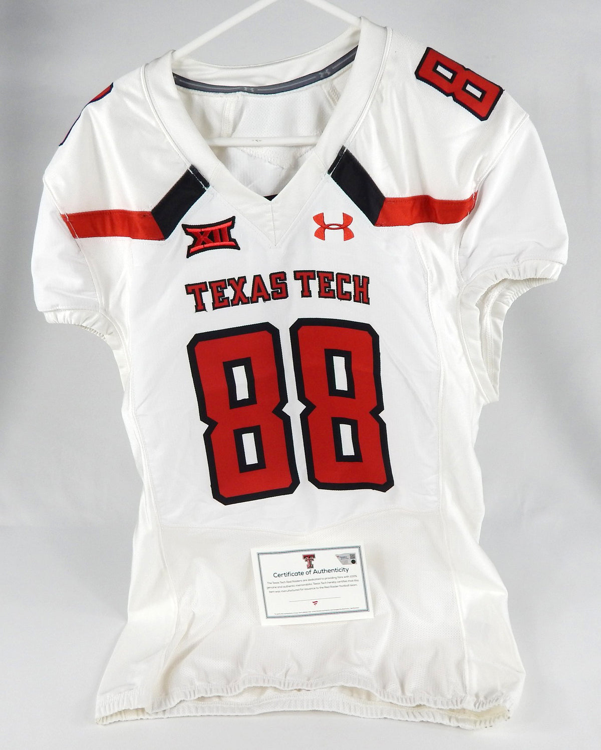 2018 Texas Tech Red Raiders #88 Game Issued Pos Used White Jersey NP R 48 9183