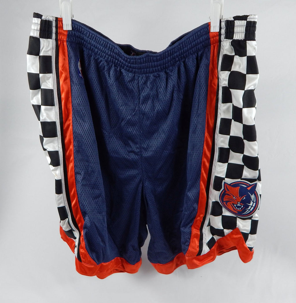 2007-08 Charlotte Bobcats Game Issued Navy Shorts Nascar 50 329