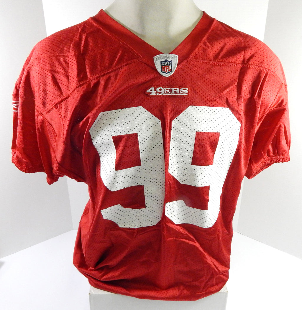 2010 San Francisco 49ers Manny Lawson #99 Game Issued Red Practice Jersey 5
