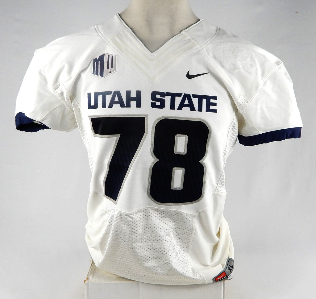 2013-15 Utah State Aggies #78 Game Used White Jersey NP R XL 122