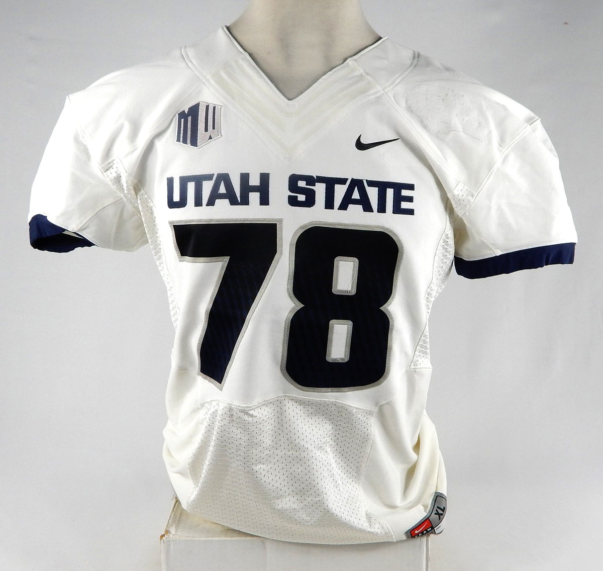 2013-15 Utah State Aggies #78 Game Used White Jersey NP R XL 122