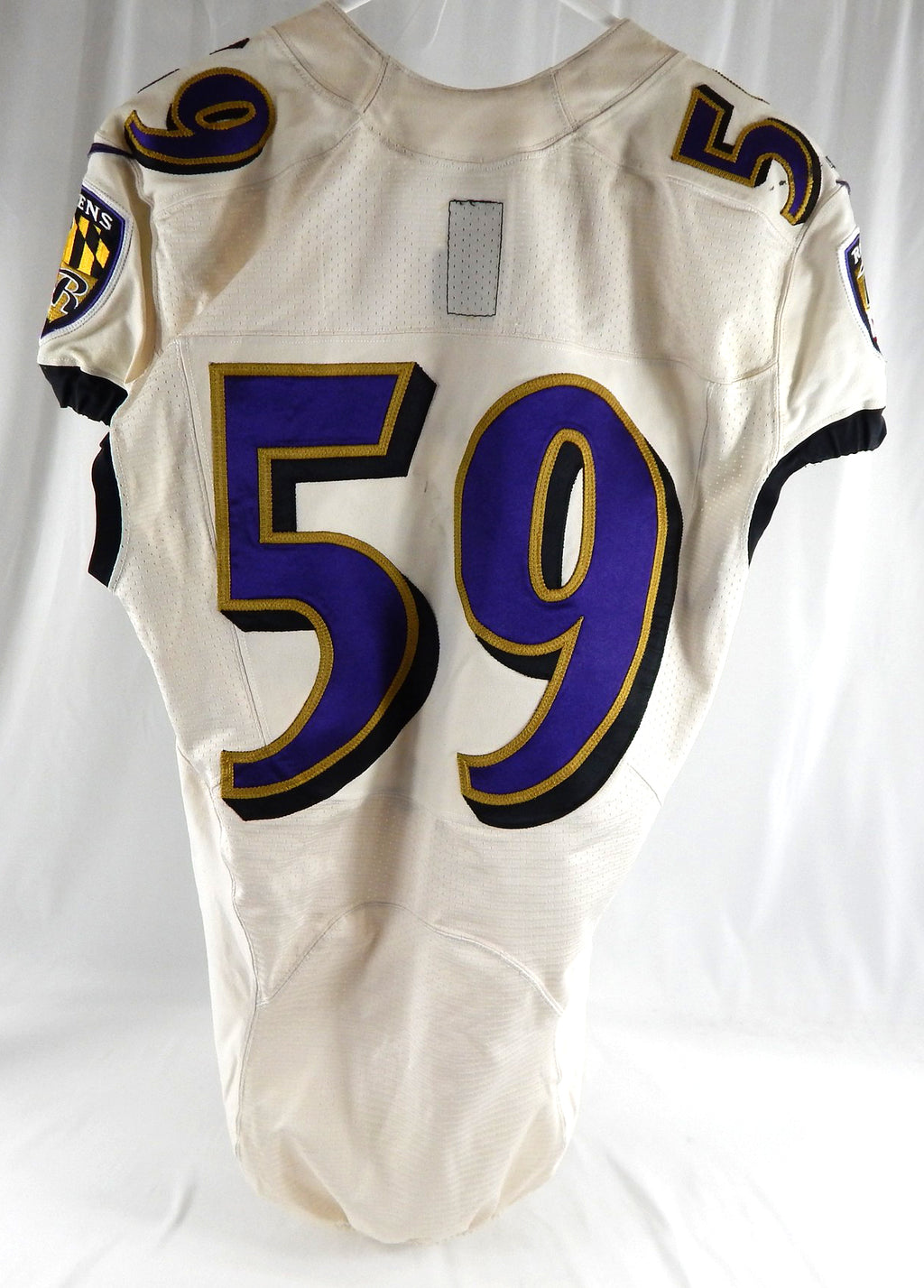 2014 Baltimore Ravens #59 Game Used White Practice Jersey  NP Rem 42 711 Pic2