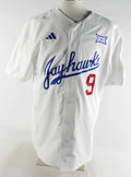 2022 Kansas Jayhawks #9 Game Used White Jersey Baseball 44 961