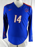 2017 Boise State Broncos #14 Game Used Blue Jersey Womens Volleyball L 701