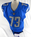 2022 Detroit Lions Jonah Jackson #73 Game Used Blue Jersey 11/6 STS 46 672