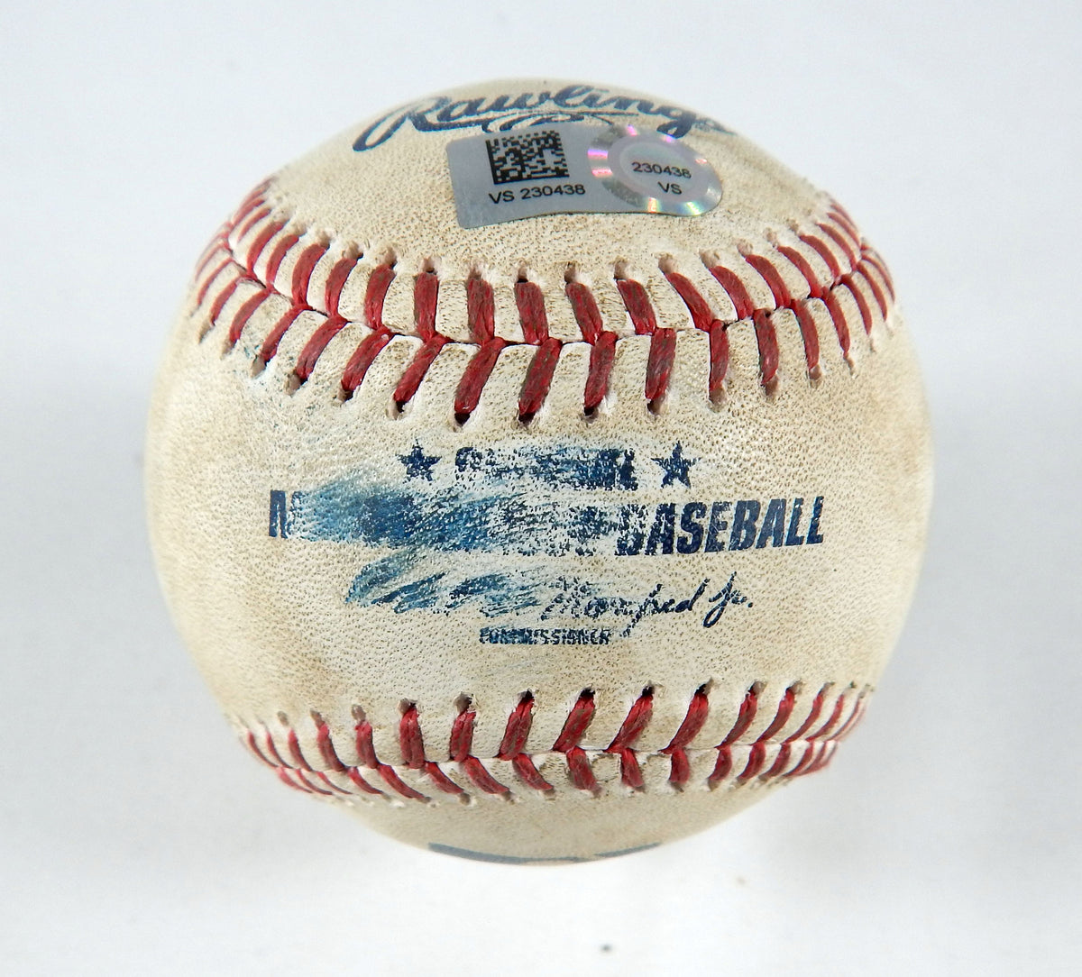2023 Marlin National Game Used Baseball Braxton Garrett Victor Robles StrikeOut