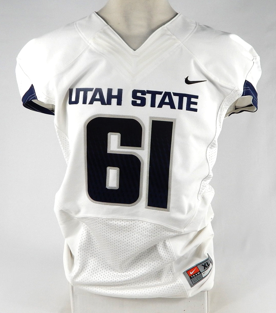 2013-15 Utah State Aggies #61 Game Used White Jersey NP R XL 125