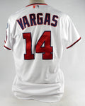 2022 Washington Nationals Ildemaro Vargas #14 Game Issued P Used White Jersey 6