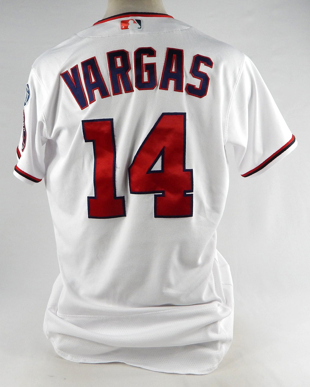2022 Washington Nationals Ildemaro Vargas #14 Game Issued P Used White Jersey 6