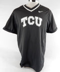 Texas Christian Frogs #35 Game Used Grey Practice Jersey Baseball L 768