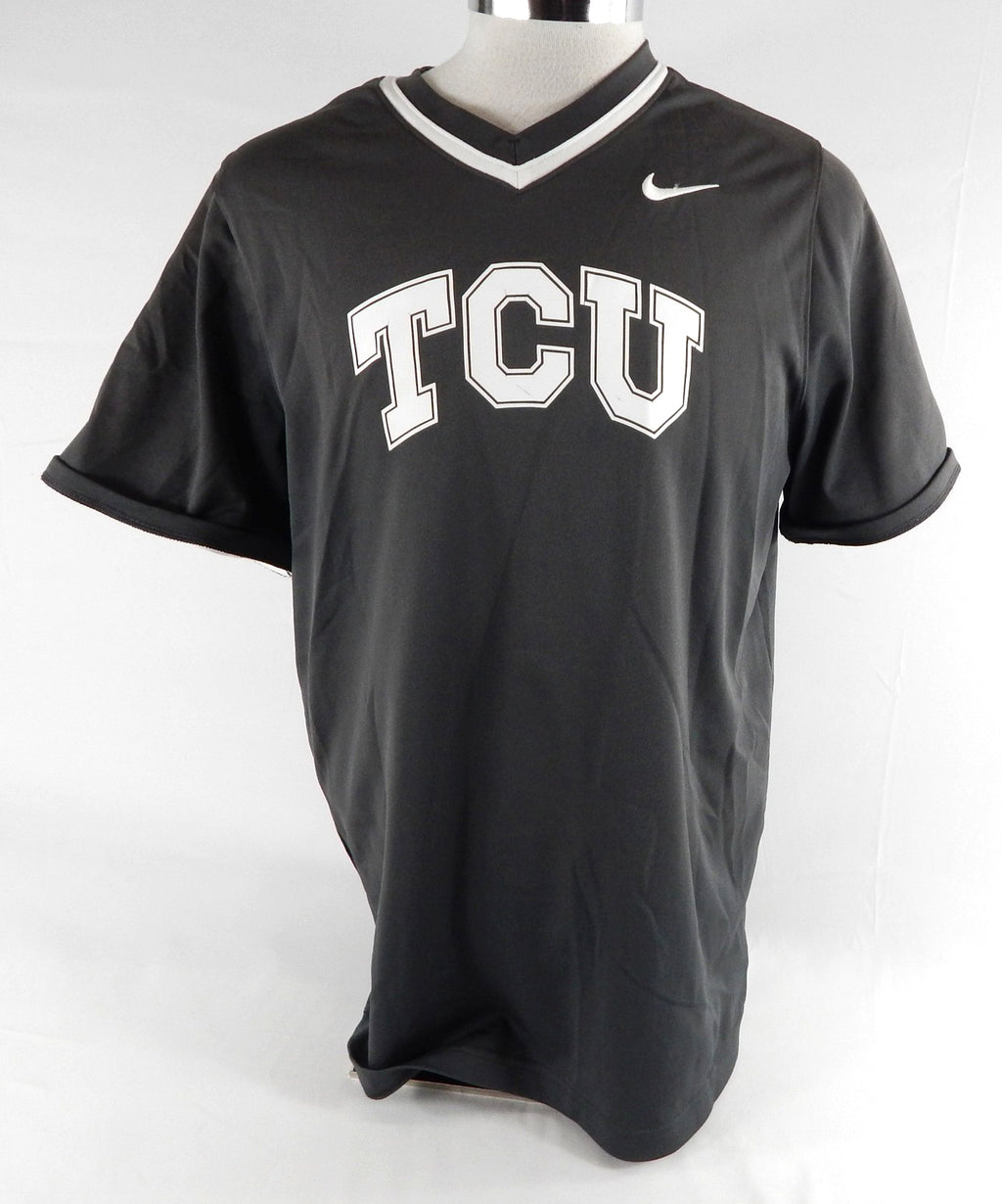 Texas Christian Frogs #35 Game Used Grey Practice Jersey Baseball L 768 Pic2