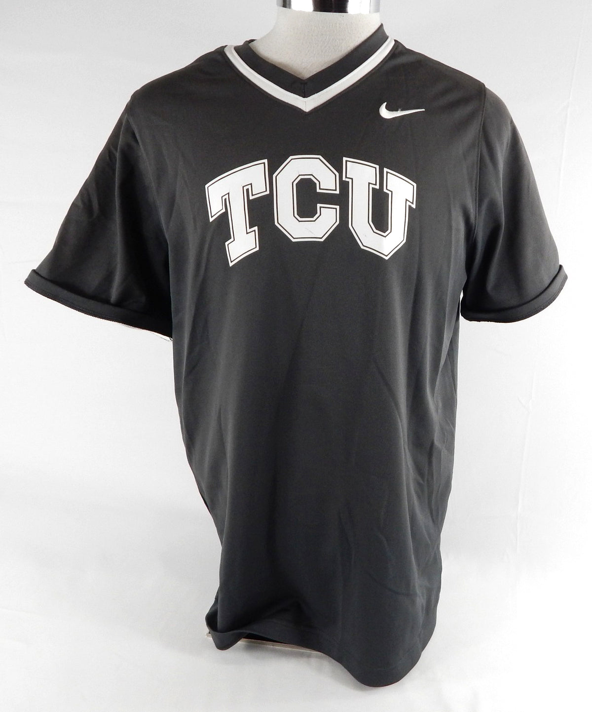 Texas Christian Frogs #35 Game Used Grey Practice Jersey Baseball L 768 Pic2