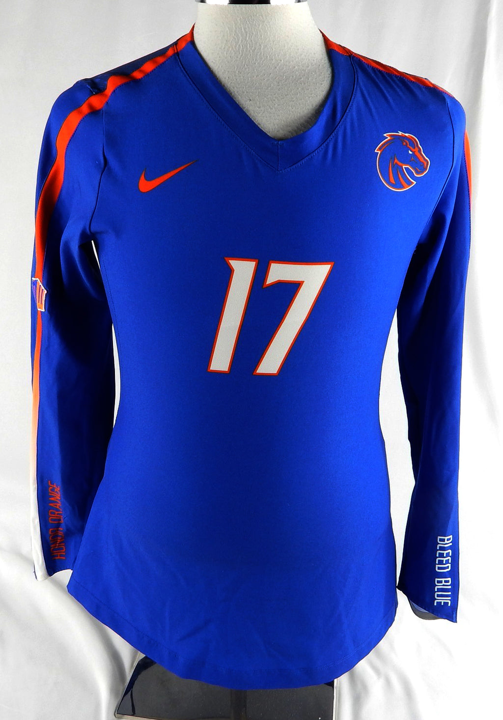 2017 Boise State Broncos #17 Game Used Blue Jersey Womens Volleyball M 704