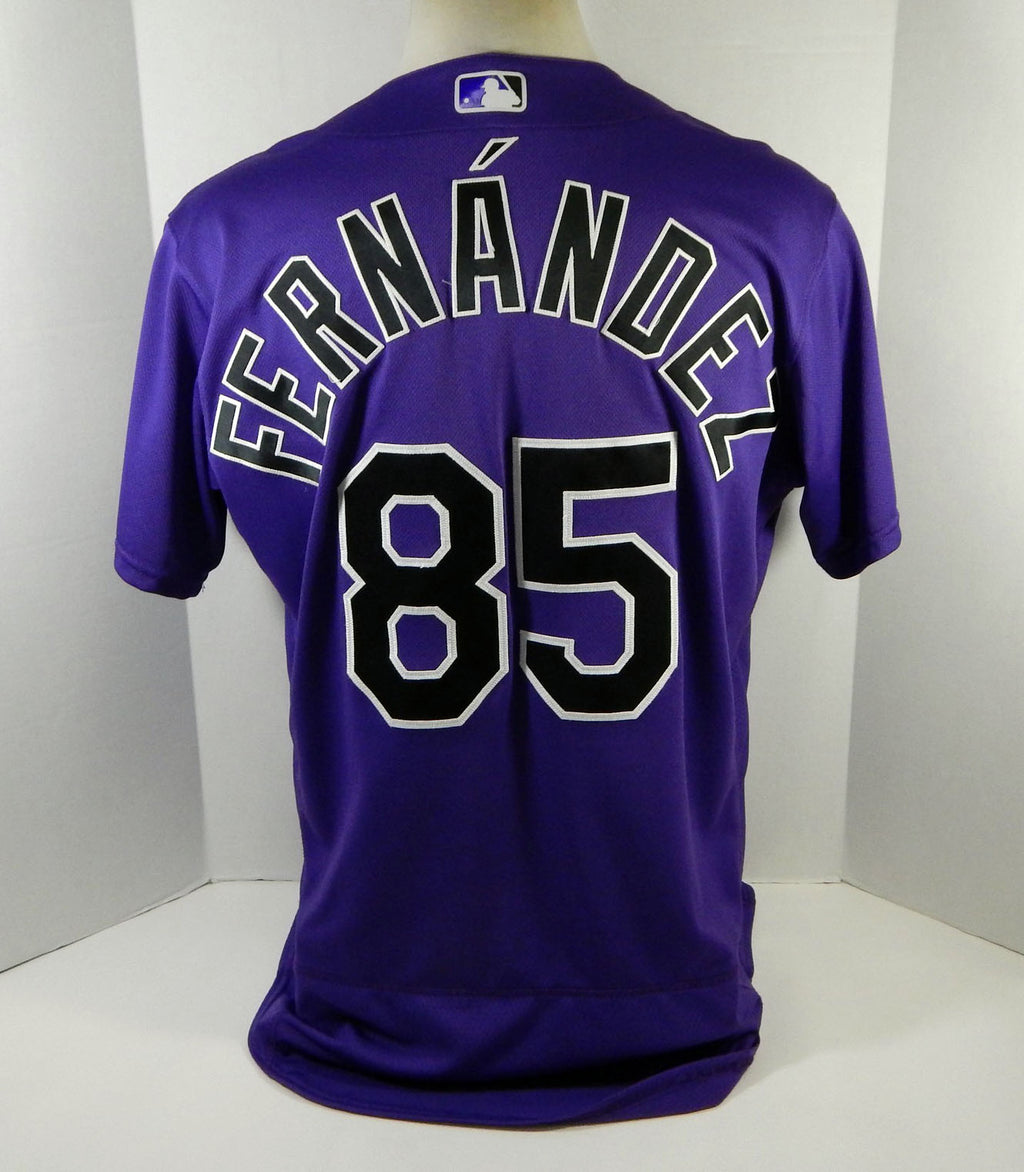 2020 Colorado Rockies Julian Fernandez #85 Game Issued Pos Used Purple Jersey 8