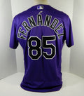 2020 Colorado Rockies Julian Fernandez #85 Game Issued Pos Used Purple Jersey 8