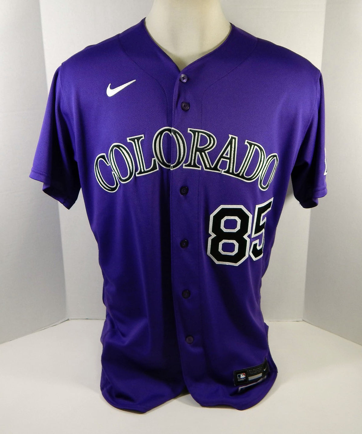 2020 Colorado Rockies Julian Fernandez #85 Game Issued Pos Used Purple Jersey 8 Pic2