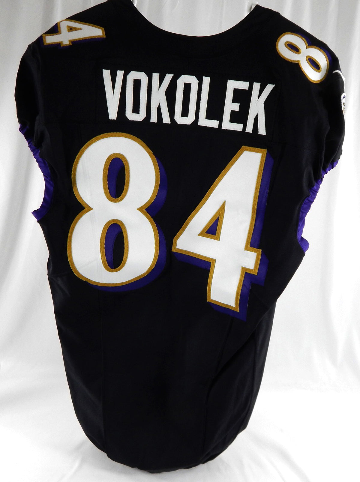 2023 Baltimore Ravens Travis Vokolek #84 Game Issued Black Jersey 42 714 Pic2
