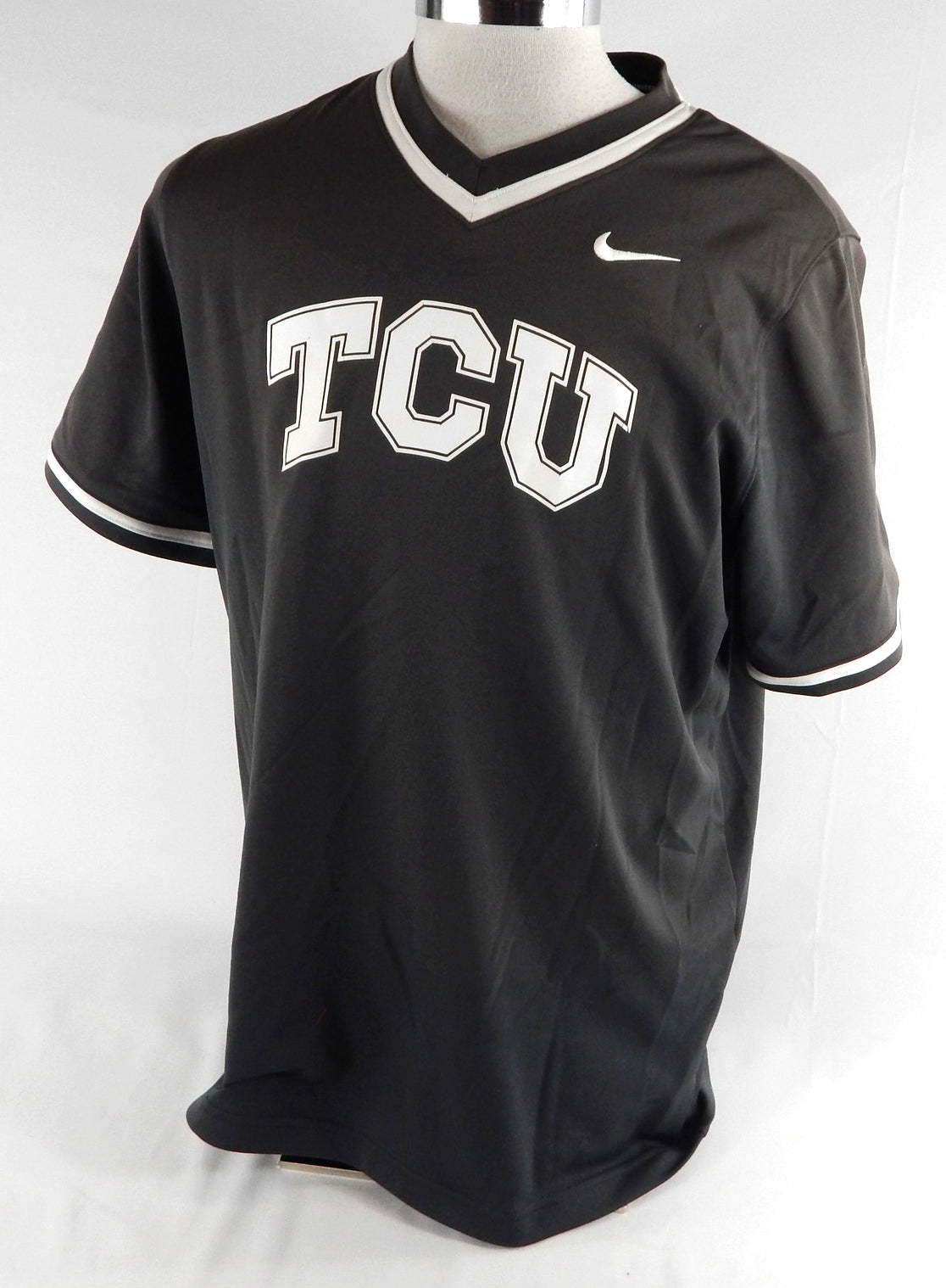 2023 Texas Christian Frogs #10 Game Used Grey Practice Jersey Baseball L 769